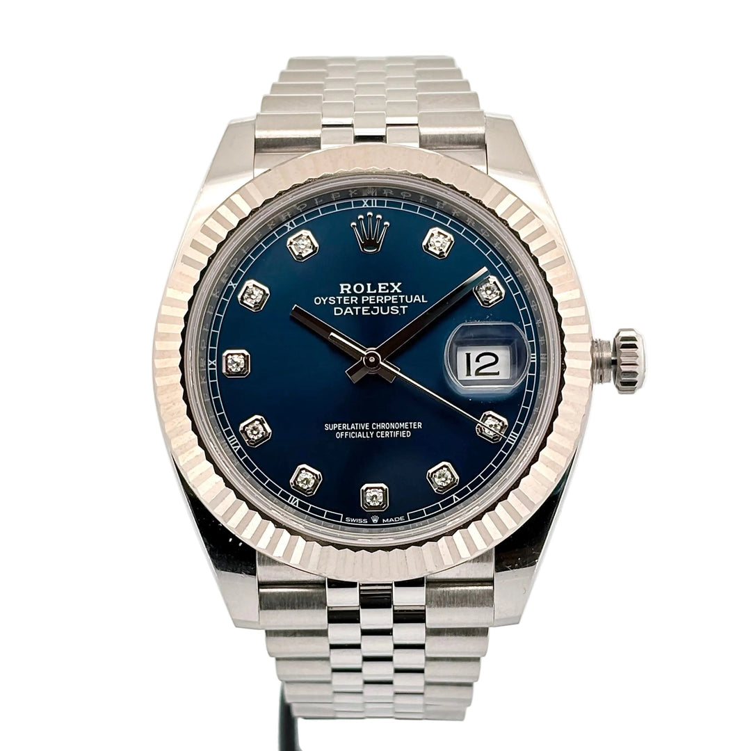 ROLEX Datejust II 41mm ref. 126334 - bracciale e cassa acciaio - quadrante blu con diamanti e datario