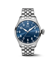 IWC Big Pilot’s Watch 43 IW329304 con cassa in acciaio 43 mm e quadrante blu soleil con numeri arabi luminescenti.