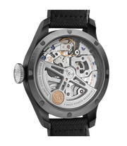 Dettaglio quadrante blu con complicazioni calendario perpetuo e fasi lunari.