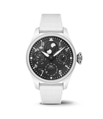 Load image into Gallery viewer, IWC Big Pilot’s Watch Perpetual Calendar TOP GUN Lake Tahoe IW503008 con cassa ceramica bianca da 46,5 mm e quadrante bianco sunray.
