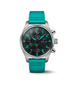 Load image into Gallery viewer, IWC Pilot’s Watch Chronograph 41 Edition «Mercedes-AMG PETRONAS» IW388108 con cassa in titanio da 41 mm e quadrante nero con accenti verdi.
