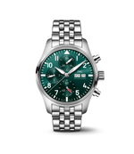 Load image into Gallery viewer, IWC Pilot’s Watch Chronograph 41 IW388104 con cassa in acciaio 41 mm e quadrante verde con lancette luminescenti.
