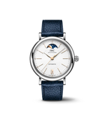 Load image into Gallery viewer, IWC Portofino Automatic Moon Phase 37 IW459601 con cassa in acciaio 37,1 mm e quadrante argenté con fasi lunari.
