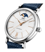 Load image into Gallery viewer, Cinturino in pelle di vitello blu con fibbia deployante e sistema EasX-CHANGE.
