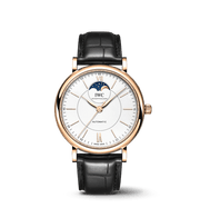 IWC Portofino Automatic Moon Phase IW459403 con cassa in oro rosso 18 ct da 40 mm e quadrante argenté.