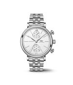 Load image into Gallery viewer, IWC Portofino Chronograph 39 IW391503 con cassa in acciaio 39 mm e quadrante argenté con lancette rodiate.
