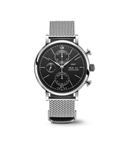 IWC Portofino Chronograph IW391030 con cassa in acciaio 42 mm e quadrante nero opaco.