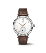 Load image into Gallery viewer, IWC Portofino Pointer Date IW359201 con cassa in acciaio 39 mm e quadrante argentato con indicazione data a lancetta.
