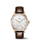 Load image into Gallery viewer, IWC Portugieser Automatic 40 IW358404 con cassa in oro rosso da 40,4 mm e quadrante argentato con indici in oro.
