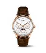 Load image into Gallery viewer, IWC Portugieser Perpetual Calendar 42 IW344202 con cassa in oro rosso 42,4 mm e quadrante argentato con calendario perpetuo.
