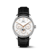 Load image into Gallery viewer, IWC Portugieser Perpetual Calendar 42 IW344203 con cassa in acciaio 42,4 mm e quadrante argentato con complicazioni calendario perpetuo.
