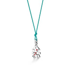 Load image into Gallery viewer, Ciondolo con sagoma Bimba in Oro Bianco con Diamante