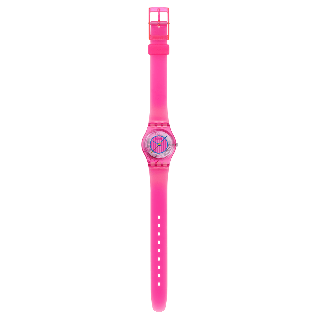 Swatch Prismatically Pink SLP166 - cassa plastica rosa - cinturino silicone rosa - quadrante rosa