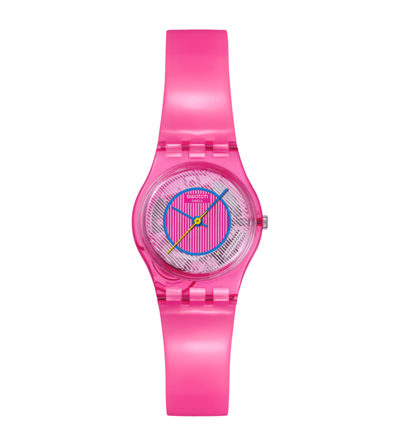 Swatch Prismatically Pink SLP166 - cassa plastica rosa - cinturino silicone rosa - quadrante rosa
