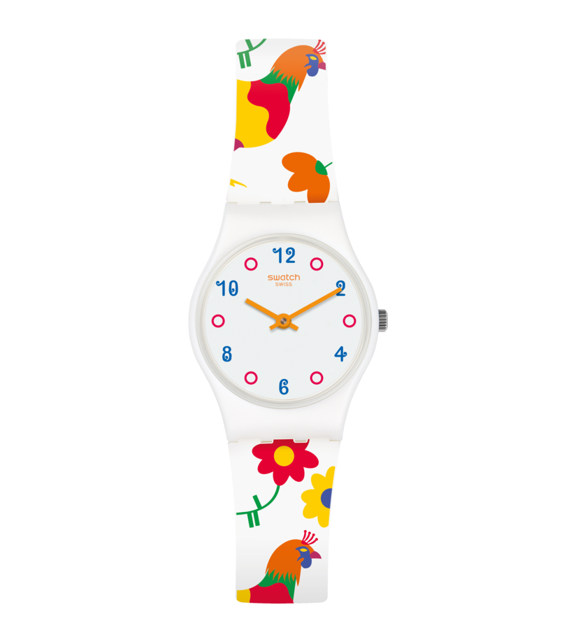 Swatch Polletto LW154 - cassa, cinturino e quadrante bianco