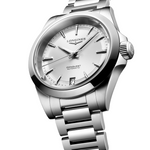 Load image into Gallery viewer, Bracciale in acciaio inossidabile con chiusura déployante a tripla sicurezza e meccanismo di apertura a pressione del Longines Conquest
