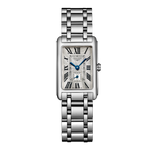 Load image into Gallery viewer, Quadrante color argento flinqué con indici a numeri romani e piccoli secondi a ore 6 dell&#39;orologio Longines Dolcevita 3
