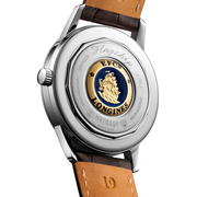 Cinturino in pelle di alligatore grigio con fibbia tradizionale dell'orologio Longines Flagship Heritage Moonphase
