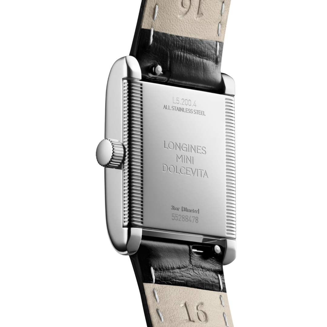 Cinturino in pelle di alligatore nero con fibbia tradizionale e sistema intercambiabile Longines