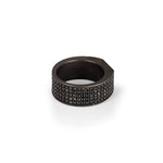 Load image into Gallery viewer, MANO|J Anello in titanio incassato con diamanti black MINANTBMUT_21
