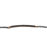 Load image into Gallery viewer, MANO|J Bracciale con barretta in titanio, diamanti e oro MINBRT19BBRK