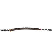 MANO|J Bracciale con barretta in titanio, diamanti e oro MINBRT19BBRK