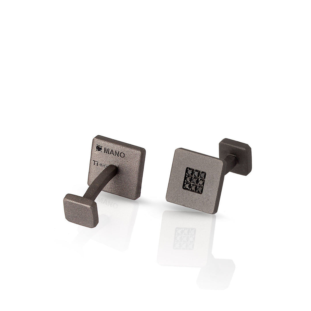 MANO|J Gemelli in titanio e diamanti black MINGEMT18BGEM