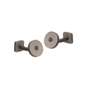 MANOJ Gemelli in titanio rotondi e diamanti black MINGEMT1BGEM