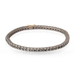 Load image into Gallery viewer, MANO|J Bracciale tennis in titanio, oro rosso e diamanti black MINTENBRTBBR5PT_19.5