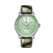 Quadrante antracite con indici a bastone e lancette luminescenti del Breitling Navitimer Automatic 36 A17327361L1P1.