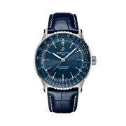 Quadrante blu con indici e lancette luminescenti del Breitling Navitimer Automatic 41 A17329161C1P1.