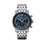 Load image into Gallery viewer, Quadrante blu con indici a bastone luminescenti e lancette del Breitling Navitimer B01 Chronograph 41 AB0139241C1A1.
