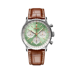 Load image into Gallery viewer, Quadrante blu con indici e lancette luminescenti a bastone del Breitling Navitimer B01 Chronograph 41 AB0139211L1P1.
