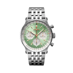 Load image into Gallery viewer, Quadrante blu con indici e lancette luminescenti a bastone del Breitling Navitimer B01 Chronograph 41 AB0139211L1A1.
