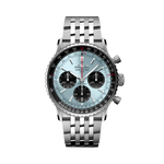 Load image into Gallery viewer, Quadrante blu con indici luminescenti e lancette a bastone del Breitling Navitimer B01 Chronograph 41 AB0139241C2A1.
