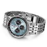 Load image into Gallery viewer, Cinturino nero in pelle di alligatore con chiusura pieghevole in acciaio inossidabile del Breitling Navitimer B01 Chronograph 41.
