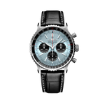 Load image into Gallery viewer, Quadrante blu con indici luminescenti e lancette a bastone del Breitling Navitimer B01 Chronograph 43 AB0138241C1P1.
