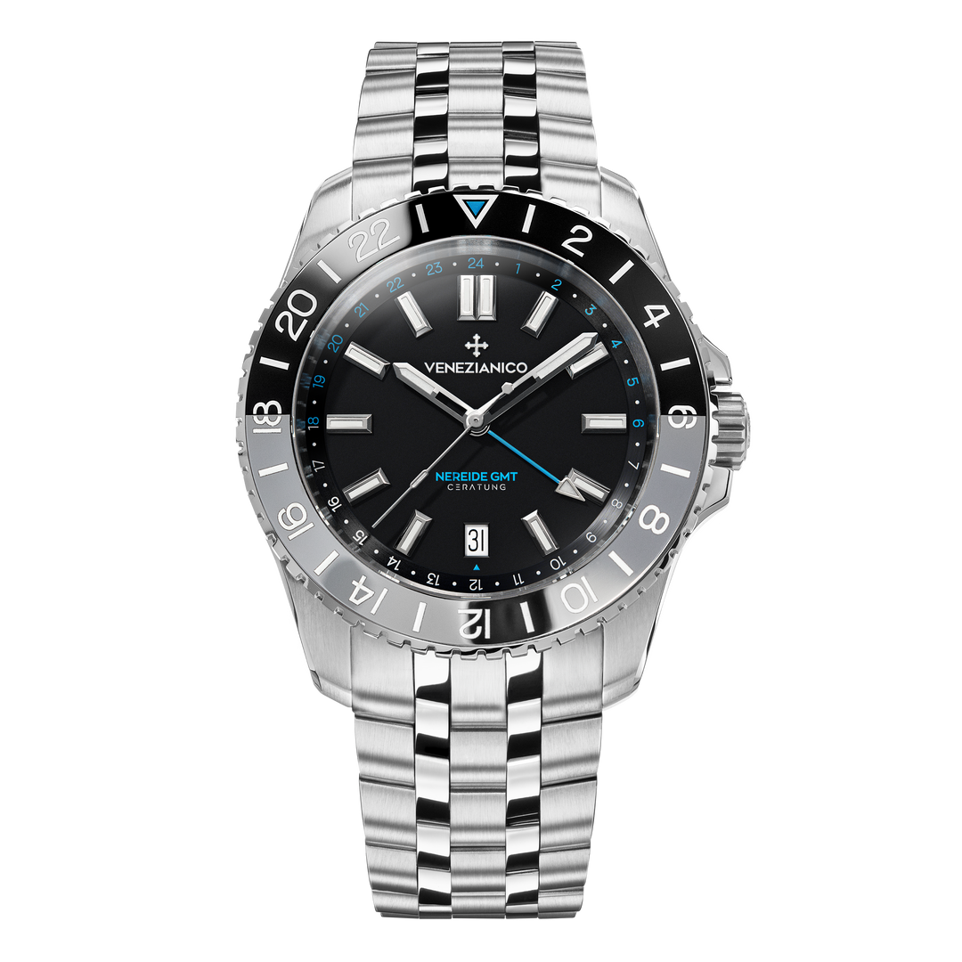 VENEZIANICO Nereide GMT Ceratung™ 4521500S - ghiera nero/grigia