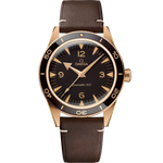 Load image into Gallery viewer, Quadrante marrone sabbiato con indici in PVD oro Sedna™ e lancette con Super-LumiNova bianca dell’Omega Seamaster 300 41 mm

