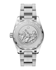 Cassa simmetrica in acciaio inox lucido e spazzolato da 41 mm con lunetta girevole unidirezionale in alluminio anodizzato blu