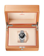 Load image into Gallery viewer, Fondello a vite con motivo a nido d’ape e bracciale in acciaio inox lucido e satinato con fibbia déployante allungabile
