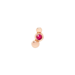 Load image into Gallery viewer, Orecchino Bollicine DoDo in oro rosa 9K con rubino taglio brillante, mono orecchino elegante.
