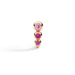 Load image into Gallery viewer, Orecchino Bollicine DoDo in oro rosa 9K con zaffiro rosa, rubino e ametista, mono orecchino colorato.

