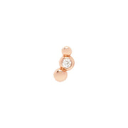 Orecchino Dodo Bollicine in oro rosa 9 carati con diamante, modello DHC3002 Bolli DB09R, vista frontale