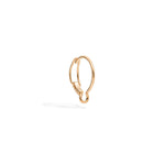 Load image into Gallery viewer, Orecchino Hoop Porta Ciondolo DoDo in oro rosa 9K, cerchio piccolo con chiusura a clip, design essenziale.
