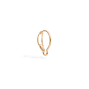 Orecchino Hoop Porta Ciondolo DoDo in oro rosa 9K, cerchio piccolo con chiusura a clip, design essenziale.