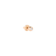 Orecchino Stud Bollicine DoDo in oro rosa 9K con diamante 0,02 ct, design elegante e discreto.