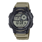 Load image into Gallery viewer, Orologio Casio AE-1000W-5AV digitale con quadrante beige, mappa del mondo e display analogico LC
