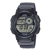 Orologio Casio AE-1000W-8AV digitale con quadrante grigio in stile strumento di pilotaggio e mappa del mondo