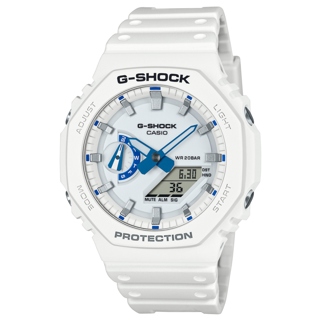 Orologio Casio G-Shock GA-2100HDS-7A con quadrante blu fosforescente ispirato al bagliore del plancton bioluminescente